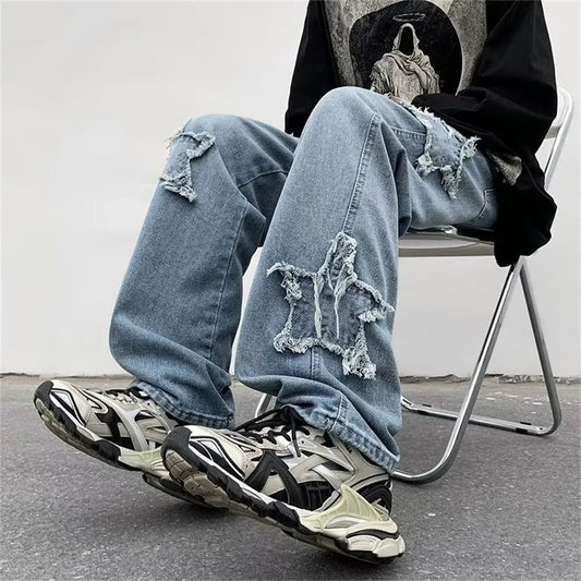 'Fallen Wisdom' Streetwear Unisex Urban Hip Hop Denim Pants