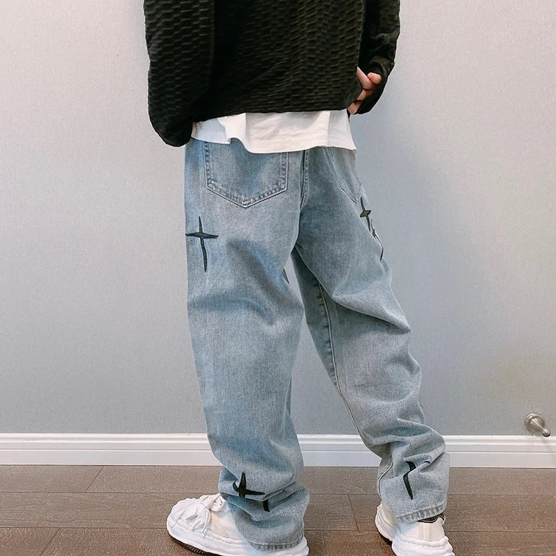 PANTALON EN DENIM HIP HOP UNISEXE STREETWEAR 'STARDOM' 