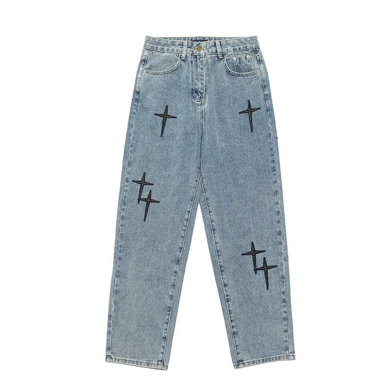 PANTALON EN DENIM HIP HOP UNISEXE STREETWEAR 'STARDOM' 