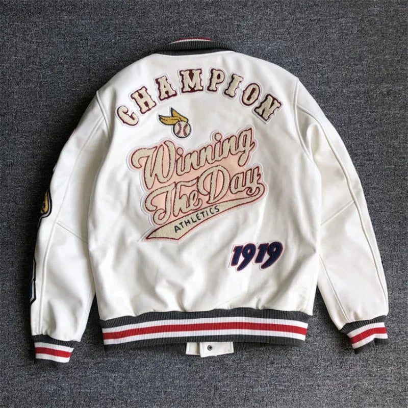 'CHAMPIONSHIP' STREETWEAR UNISEXE HOMMES FEMMES VESTE BOMBER GRAPHIQUE 