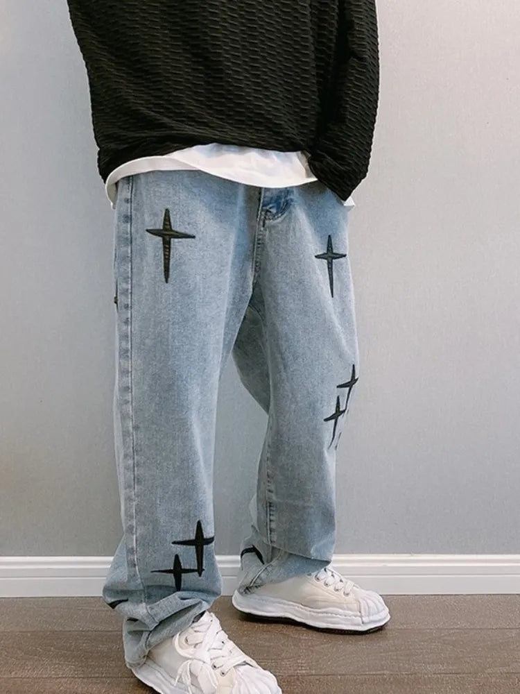 PANTALON EN DENIM HIP HOP UNISEXE STREETWEAR 'STARDOM' 